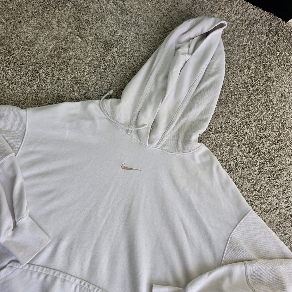 Nike Essential Hoodie Womens 2X Pink Embroidered Mini Swoosh Pullover Sportswear